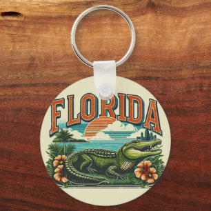 Retro Florida Alligator Schlüsselanhänger