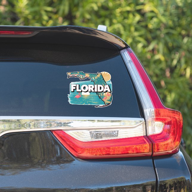 Retro Florida Aufkleber (Auto Seite)
