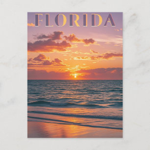 Retro Florida Beach Sonnenuntergang: Küstenträume  Postkarte