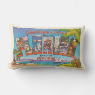 Retro Florida Grußwürfelkissen Kissen Für Draußen