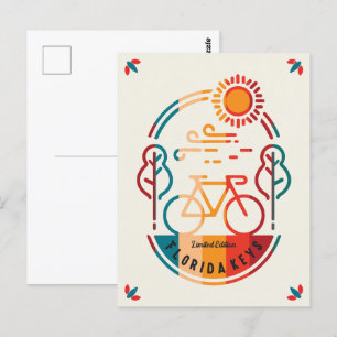 Retro Florida Keys Bike Trail. Postkarte