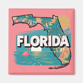 Retro Florida Silhouette Magnet