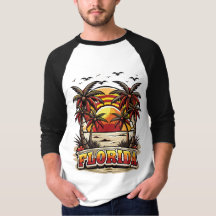 Retro Florida Sonnenuntergang mit Palmen