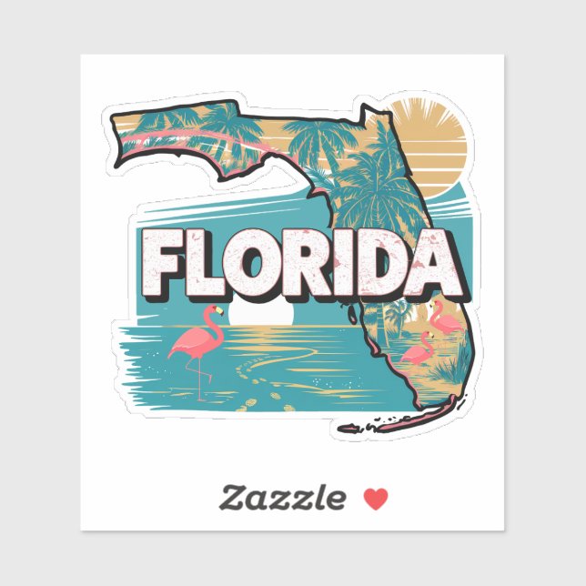 Retro Florida Staat Sticker (Blatt)
