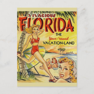 Retro-Florida-Urlaubspostkarte Postkarte
