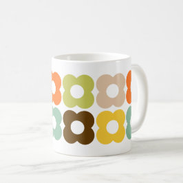 Retro Flower Modern Mid-Century Colorful Pattern  Kaffeetasse