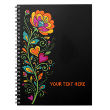 Retro Flower Power Ranken Border 19 + Ihr Text