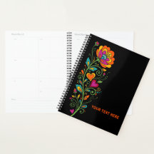 Retro Flower Power Ranken Border 19 + Ihr Text