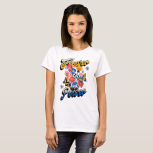 Retro Flower Power Schmetterling Vintage Hippie T-Shirt