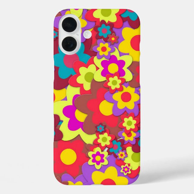RETRO FLOWERS IPHONE OTTER BOX CASE  (Rückseite)