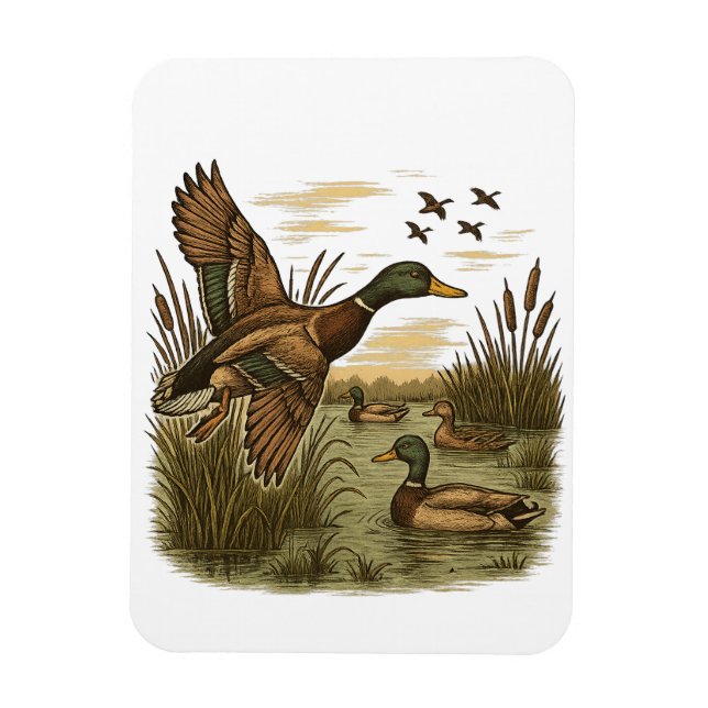 Retro-Flug-Entenjagd,  Magnet (Vertikal)