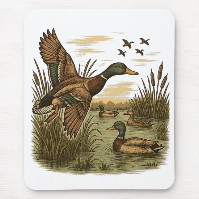 Retro-Flug-Entenjagd Mousepad (Vorne)