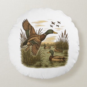 Retro-Flug-Entenjagd Rundes Kissen