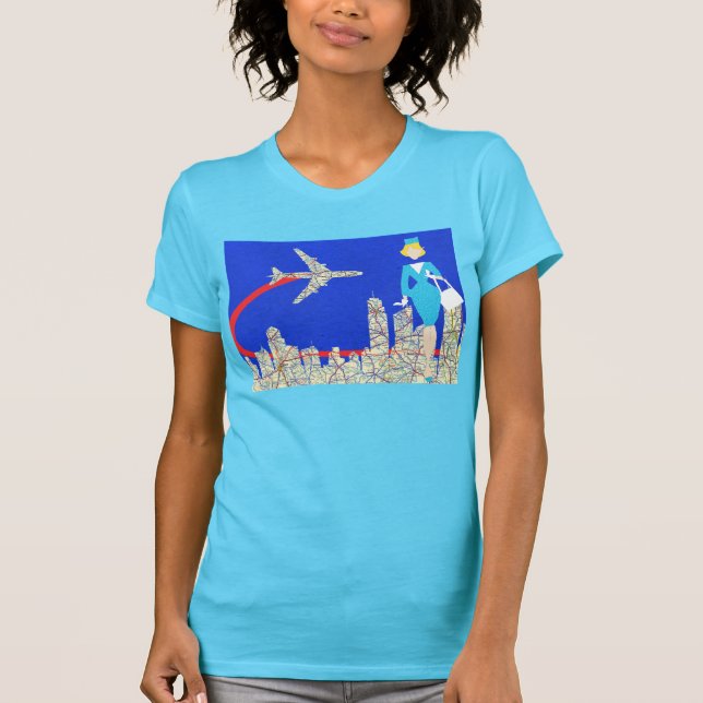 Retro Flugbegleiter-T - Shirt (Vorderseite)