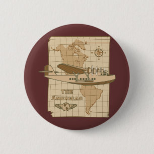 Retro Flugzeug Button
