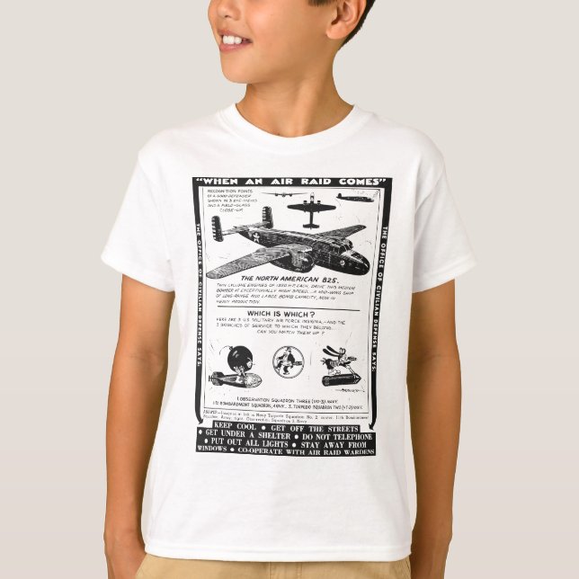 Retro-Flugzeug des Zweiten Weltkriegs Nordamerika  T-Shirt (Vorderseite)