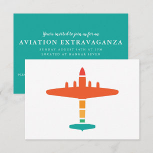 Retro-Flugzeug Einladung