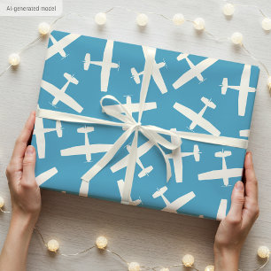 Retro-Flugzeug-Geschenkpapier Vintage-Flugzeug Geschenkpapier