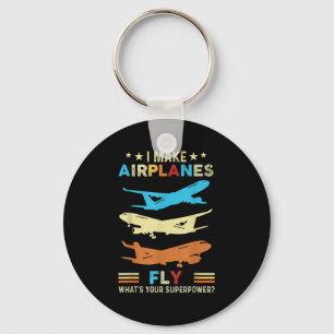 Retro-Flugzeug Herzschlag Flug Lot Kühler Aviator Schlüsselanhänger