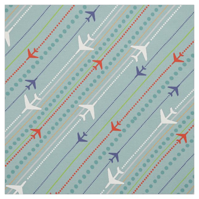 Retro Flugzeug-Muster-Gewebe Stoff (Muster)