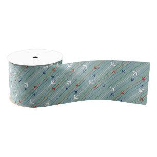 Retro Flugzeug-Mustergrosgrain-Band Ripsband