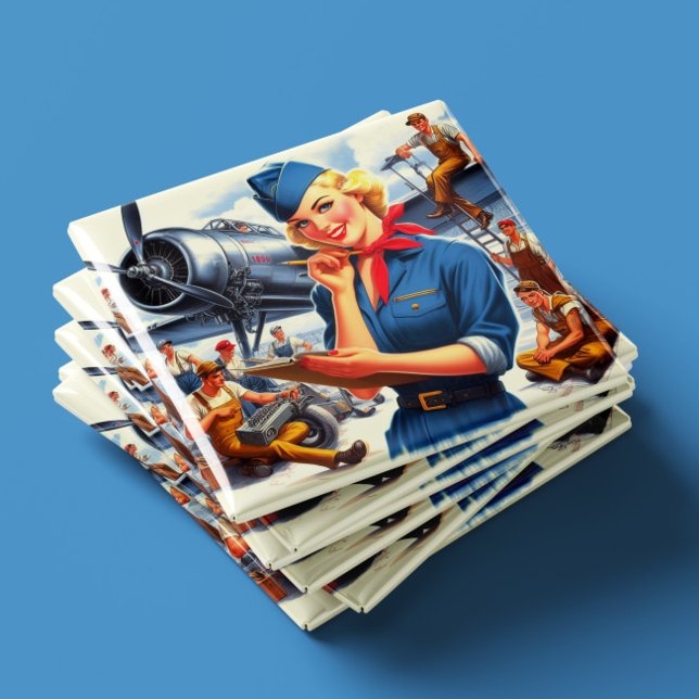 Retro-Flugzeug-Pin-up Magnet (Von Creator hochgeladen)