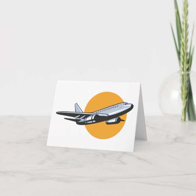 Retro Flugzeug Vintag Jet Travel Art Design Dankeskarte (Vorderseite)