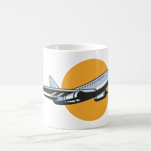 Retro Flugzeug Vintag Jet Travel Art Design Kaffeetasse