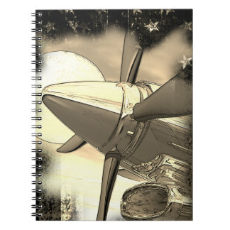 Retro-Flugzeugkunst Technica Notizbuch Notizblock