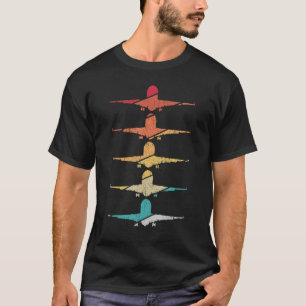 Retro-Flugzeugpilot, der ein Vintage-Flugzeug flie T-Shirt