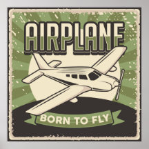 Retro-Flugzeugplakat