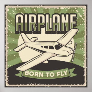 Retro-Flugzeugplakat Poster