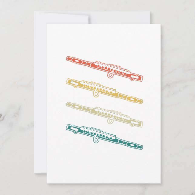 Retro Flute Instrument Gift Music Flute Einladung (Vorderseite)