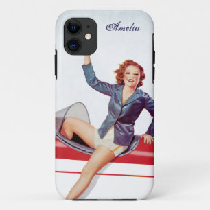 Retro Fly Girl Personalisiert Case-Mate iPhone Hülle