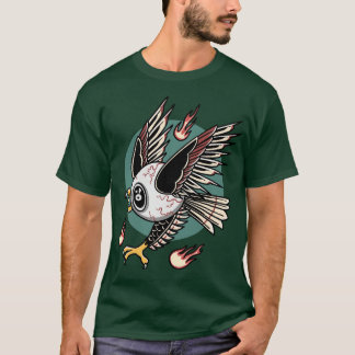 Retro Flying Eyeball Tattoo Design T-Shirt