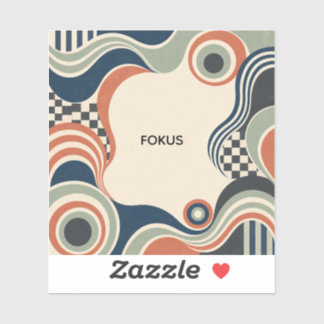 Retro Focus Vinyl-Sticker – 70er Geometrie Aufkleber