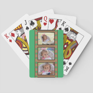 Retro-Folie für personalisiertes Foto Streifen grü Spielkarten