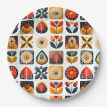 Retro Folk Floral Mosaik Party Charm