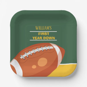 Retro Football 1 Jahr ab Geburtstag Pappteller