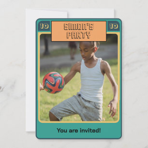 Retro Football Card inspiriert Junge Party Einladu Einladung