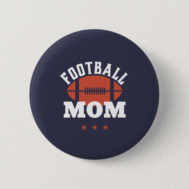 Retro Football Mama Mutter des Sportspielers Kind Button (Vorderseite)