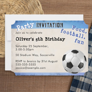 Retro Football Ticket Fußball Ball Sport Thema Einladung