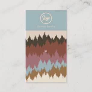 Retro Forest Button Juwelier Logo Business Card Visitenkarte