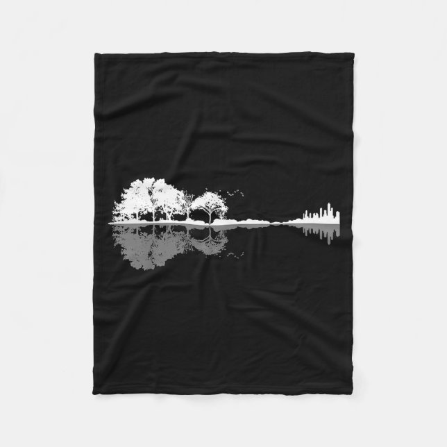 Retro Forest Funny Nature Guitar Clic Music  Fleecedecke (Vorderseite)
