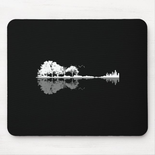 Retro Forest Funny Nature Guitar Clic Music  Mousepad (Vorne)