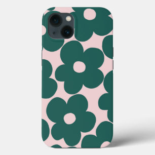 Retro Forest Green Blush Daisies #1 #decor #art Case-Mate iPhone Hülle