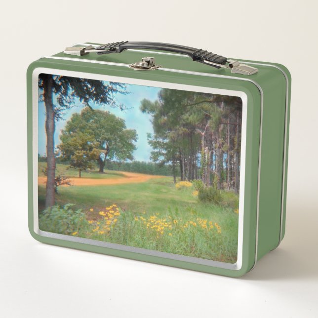 Retro Forest Landsbox Metall Brotdose (Vorderseite)