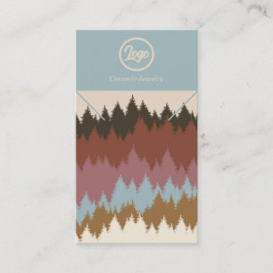 Retro Forest Necklace Juwelier Logo Business Card Visitenkarte