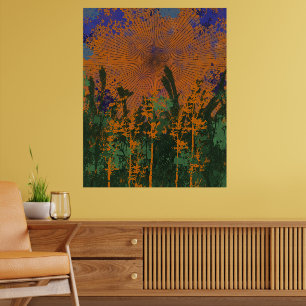 Retro Forest Sunset Poster