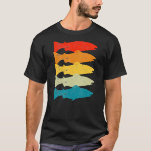 Retro Foreut Fischerei Fischen Vater Großer Stream T-Shirt